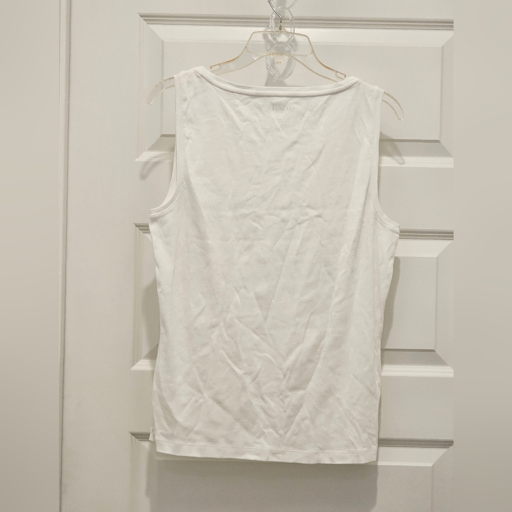 Talbots Women's Classic White Tank Top,  EUC, Size Large - Picture 5 of 6